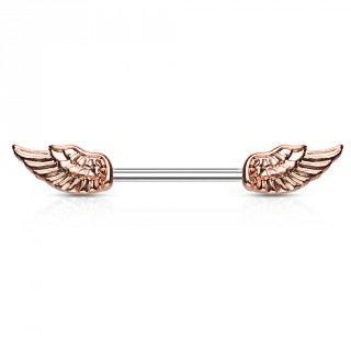 Piercing t�ton � ailes d'ange vintage cuivr�es