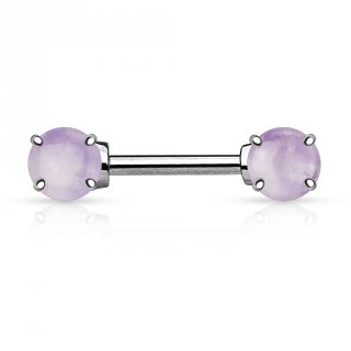 Piercing t�ton � embouts en Amethyste