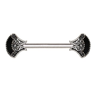 Piercing t�ton � �ventails antiques noirs