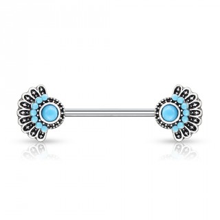 Piercing t�ton � �ventails style queue de paon