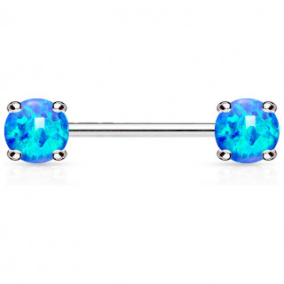 Piercing t�ton � opales bleues griff�es