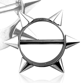 Piercing t�ton anneau � pointes