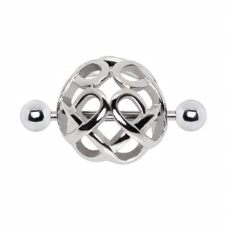 Piercing t�ton barbell � cage orn�e