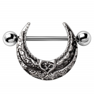 Piercing t�ton bouclier antique oriental