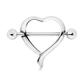 Piercing t�ton bouclier coeur