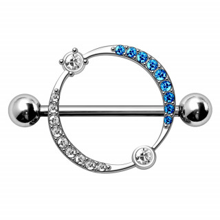 Piercing t�ton � bouclier galactique serti