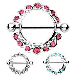 Piercing t�ton cercle pav�