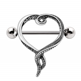 Piercing t�ton � coeur tentacule