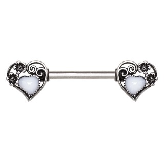 Piercing t�ton � coeurs steampunk