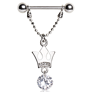Piercing t�ton � couronne en pendentif