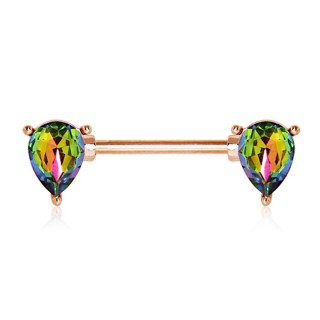 Piercing t�ton cuivr� � gouttes Vitrail Medium