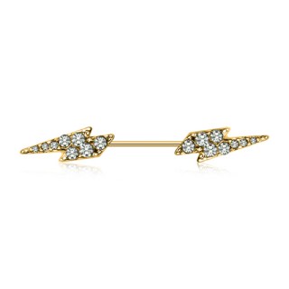 Piercing t�ton dor� �clairs strass