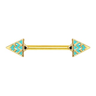 Piercing t�ton dor� et turquoise style �gyptien