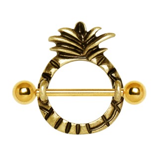 Piercing t�ton dor� vintage � ananas