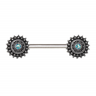 Piercing t�ton � embouts disques solaires anciens