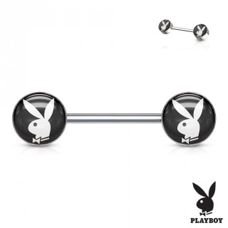 Piercing t�ton � embouts lapin playboy noir