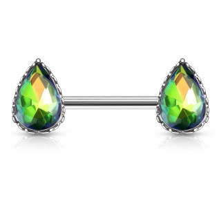 Piercing t�ton � gouttes de cristal nuanc�es - Vitrail Medium