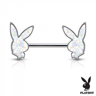 Piercing t�ton Lapin Playboy druse (officiel) - Blanc