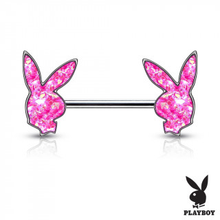 Piercing t�ton Lapin Playboy druse (officiel) - Rose