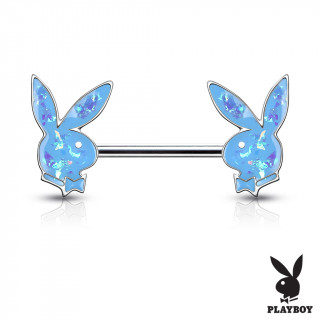 Piercing t�ton Lapin Playboy Opale (officiel) - Bleu