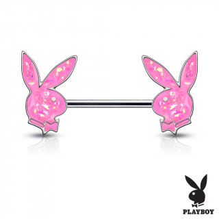 Piercing t�ton Lapin Playboy Opale (officiel) - Rose