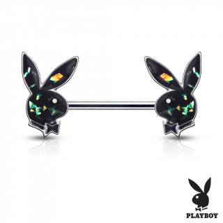 Piercing t�ton Lapin Playboy Opale (officiel) - Vert fonc�