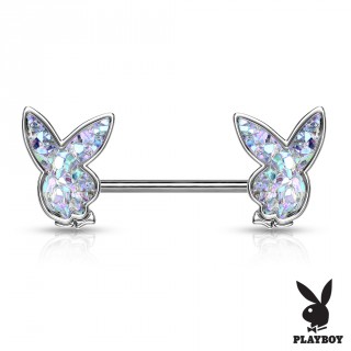 Piercing t�ton lapin playboy serti druse