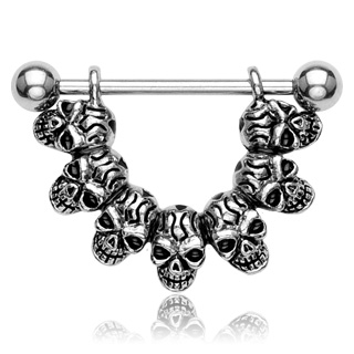 Piercing t�ton "Lucky 7" Skull Link