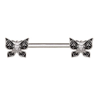 Piercing t�ton � papillons exotiques