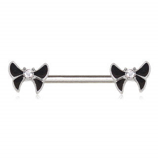 Piercing t�ton papillons sertis � ailes noires