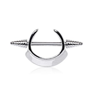 Piercing t�ton � pointes filet�es et fer � cheval