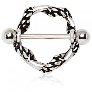 Piercing t�ton � relief corde enroul�e