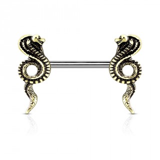 Piercing t�ton � serpents face � face - Dor� antique
