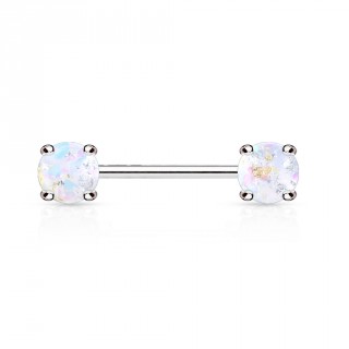 Piercing t�ton style pierres de lave - Blanc