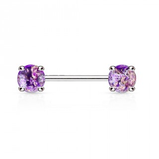 Piercing t�ton style pierres de lave - Pourpre