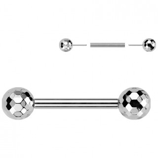 Piercing t�ton Titane � boules multi-facettes (push-in)