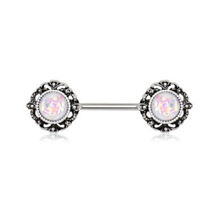 Piercing t�ton vintage � Opales synth�tiques