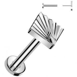 Piercing tige labret (push-in) Titane � coquillage losange (l�vre, tragus, h�lix...)