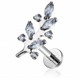 Piercing Titane branche de zirconiums (l�vre et oreille)