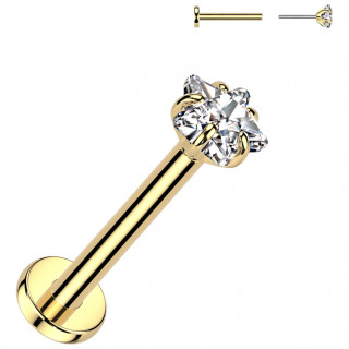 Piercing Titane dor� �toile griff�e � tige push-in (oreille, nostril)
