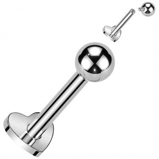 Piercing Titane labret d'oreille � base en coeur (h�lix, conch...)