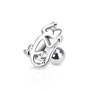 Piercing tragus avec l�zard en relief