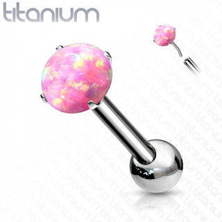 Piercing tragus / cartilage Titane push-fit � Opale Rose