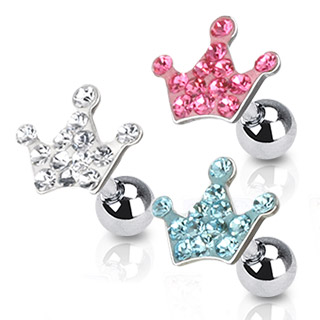 Piercing tragus couronne royale pav�e de pierres