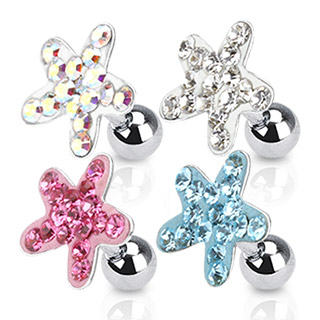 Piercing tragus �toile de mer pav�e de pierres