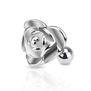 Piercing oreille tragus helix rose en relief