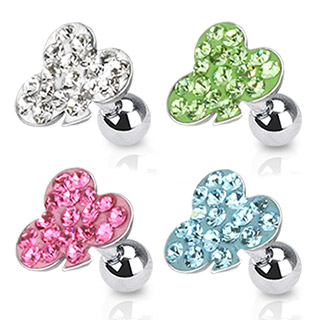 Piercing tragus tr�fle pav� de pierres
