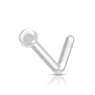 Piercing transparent nez nostril "retrainer" � tige en L