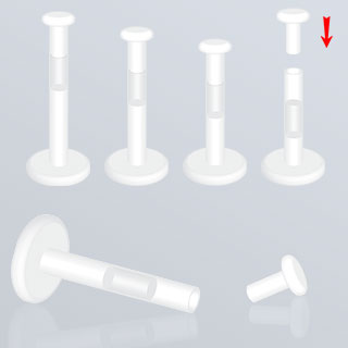 Piercing transparent retainer � fermeture capuchon