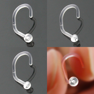 Piercing transparent retainer nez � tige crochet